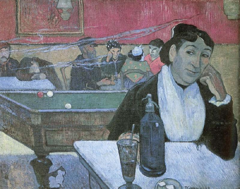 Paul Gauguin Dans  un cafe a Arles depicts the same cafe Van Gogh painted Germany oil painting art